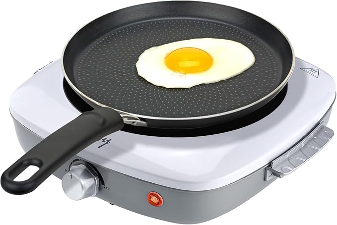 Davivy Single Burner Electric Hot Plate, 1200W Portable Cooktop with Scratch-Resistant Ceramic Glass, Lightweight 3.1lbs with Handle for Easy Carry – Ideal for Travel, Dorms, and Home Kitchen