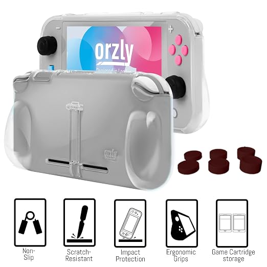 Orzly Switch Lite Accessories Bundle - Case & Screen Protector for Nintendo Switch Lite Console, USB Cable, Games Holder, Grip Case, Headphones, Thumb-Grip Pack & More (Gift Pack - Z&Z Edition)