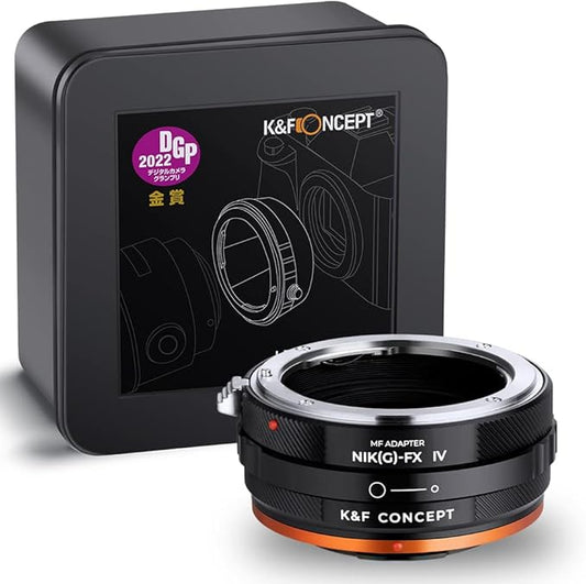 K&F Concept Lens Mount Adapter NIK(G)-FX IV Manual Focus Compatible with Nikon F (G-Type) Lens and Fujifilm X Mount Camera Body