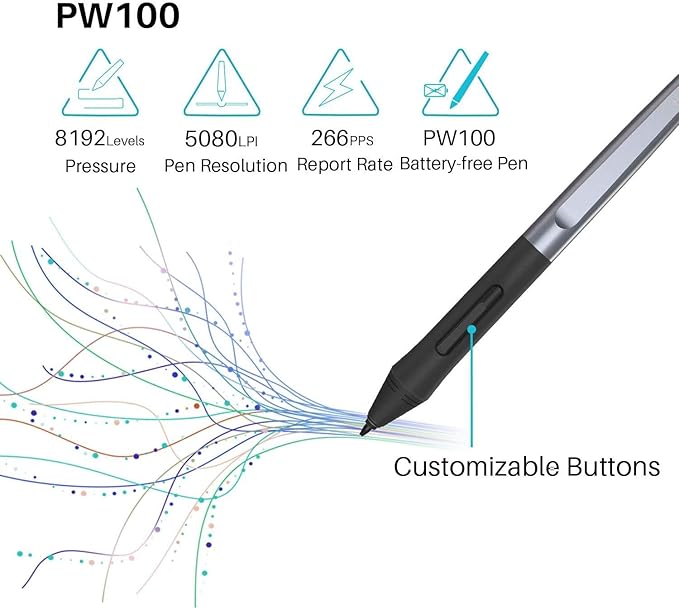 Drawing Tablet HUION HS64 Beginner Graphics OSU Tablet with Battery-Free Stylus 8192 Pressure Sensitive for Digital Art, Painting & Design, Compatible with Windows, Mac, Android & Linux Black