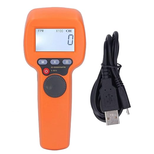 LED Stroboscope, Digital Handheld Stroboscope 60-99999 RPM Tach Tester Rechargeable Non Strobe Tachometer