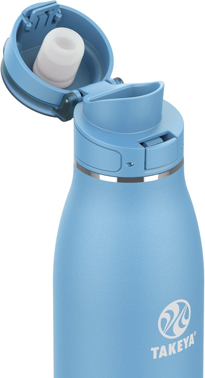 Takeya Traveler Stainless Steel Travel Coffee Mug with Flip-Lock Lid (25 oz, Bluestone)- Leakproof Insulated Mug for Coffee & Tea