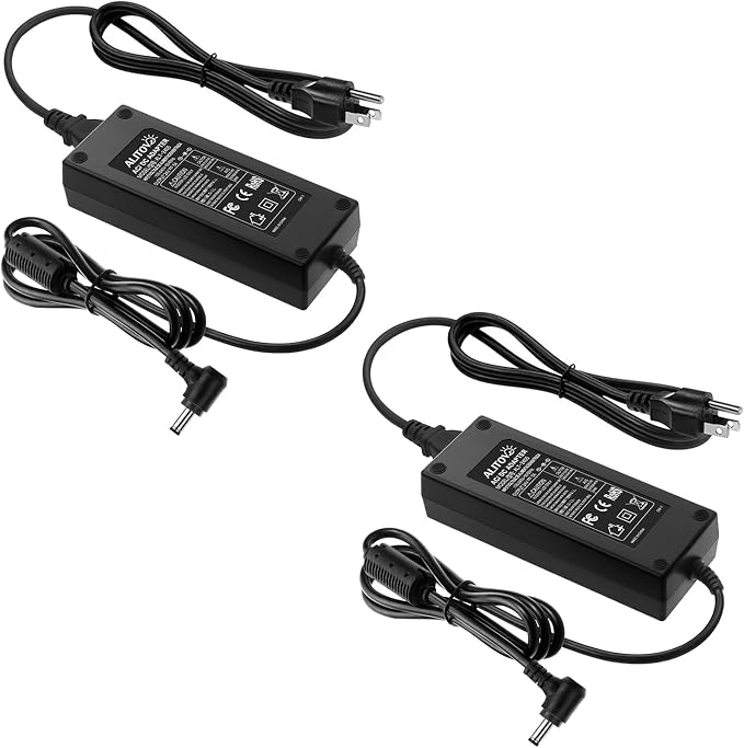 ALITOVE 24V 5A Power Supply Adapter Converter 100-240V AC to DC 24 Volt 120W 5Amp 4.5A 4A 3.5A Transformer with 5.5x2.5mm Plug for LED Strip Light DC Pump CCTV Camera LCD Monitor Massage Chair, 2 Pack