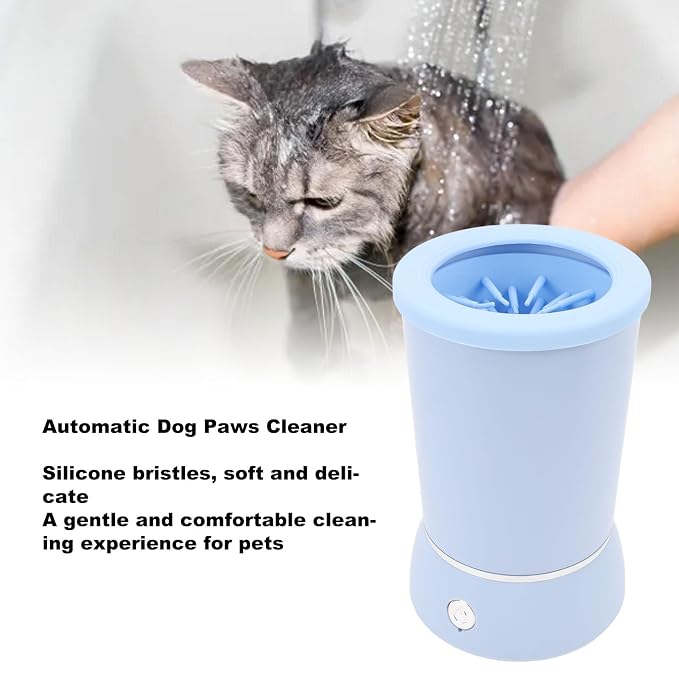 Automatic Dog Paws Cleaner, Rechargeable Portable Pet Paws Washer Cup with Soft Silicone Brush, Dog Foot Cleaning Machine, Silicone Bristle Pet Paws Cleaner Cup for Dog and Cat