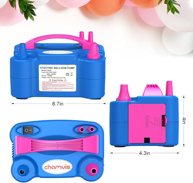 chamvis Balloon Pump Electric, Balloon Air Pump Inflate Pump for Balloons: Blower Machine for Fast and Easy Filling Balloons