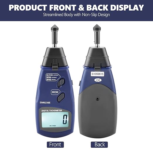 Digital Tachometer DT6236E /Non- Photo Tachometer 5 Digits 18 mm RPM Tach LCD Rotation Meter Tester