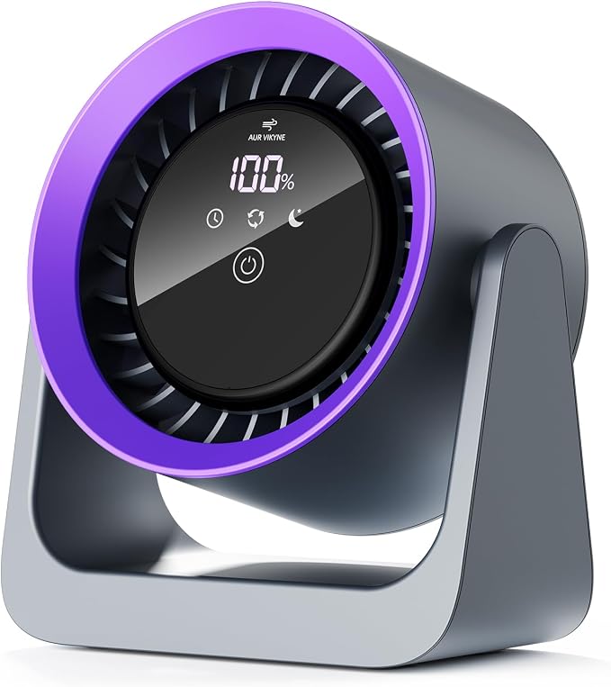 Tryetas 2026 Rechargeable USB Desk Fan, 30db Quiet Table Fan with Turbo Airflow, 100 Speeds, Digital Display, 120° Rotating, 5000mAh Desktop Fan for Bedroom Home Office Dorm Travel
