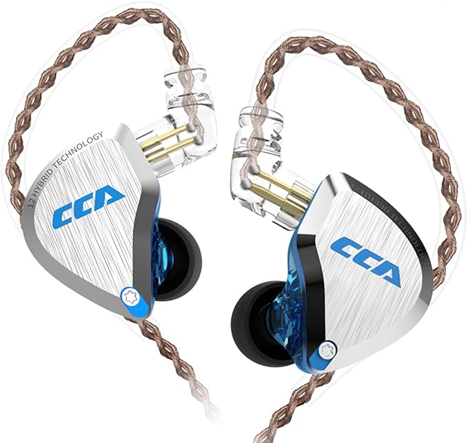 CCA C12 in Ear Monitor Headphones 5BA 1DD Hybrid HiFi Gaming IEM Earphones Noise Isolating Stereo Wired Earbuds for Musicians Audiophile Singers DJ