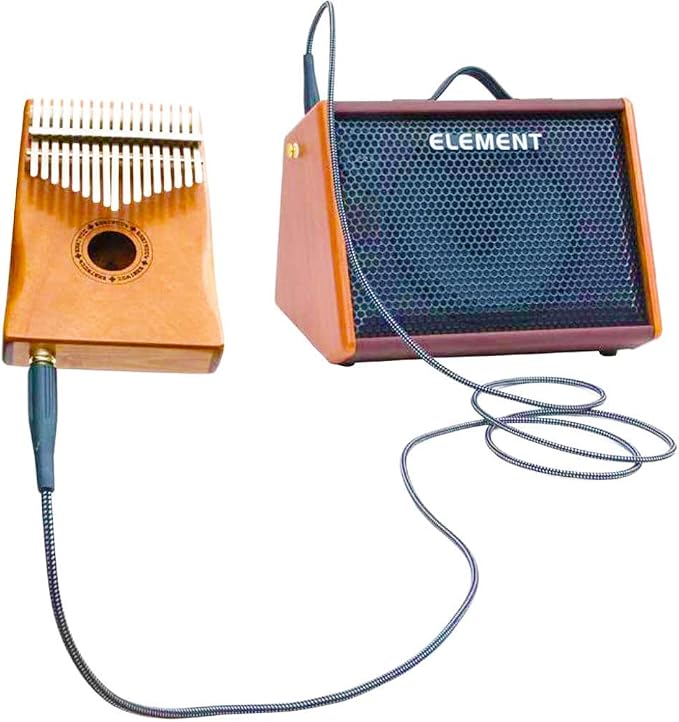 EASTROCK 17 Key Electric Kalimba Thumb Piano Built-in Pickup Professional Electric Kalimba Finger Piano for Kid Adults Beginners Professional (Mahogany Hand Rest EQ)