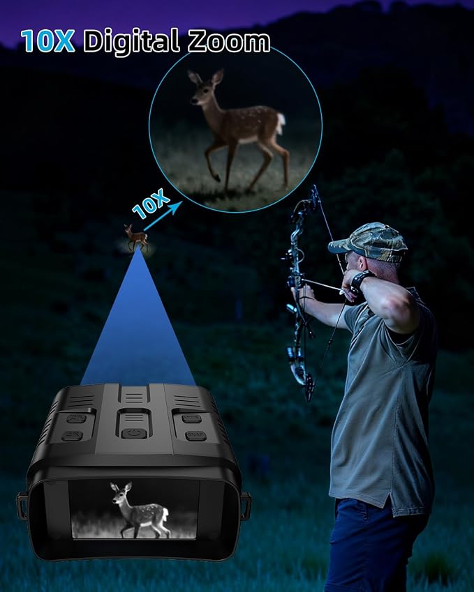4K Day/Night Vision Goggles | Smart App Night Vision Binoculars - Up to 2642 FT Viewing Range, 3" HD LCD Screen, 4000mAh Rechargeable Battery, Includes 32GB Card, Video & Audio Recording for Camping