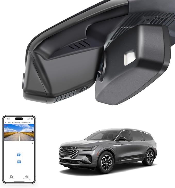 Mangoal 4K Dash Cam fit for Ford Lincoln Nautilus Gen2 CDX707 2024 2025 2026, UHD 2160P Video, WiFi, App, 64GB Card