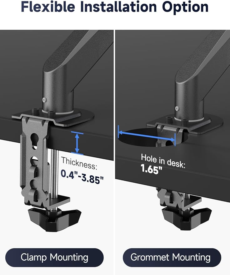 Suptek Laptop Desk Mount,Fully Adjustable Monitor and Laptop Mount Stand for 13-18 Inch Notebook and 17-35 inch Monitor Screen,Holds 24.25lbs with Vented Tray