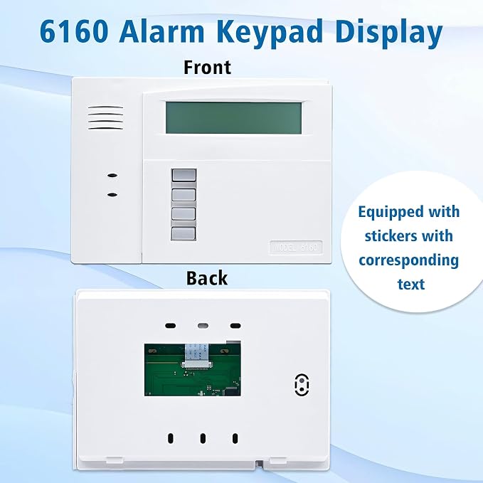 6160 Custom Alpha Alarm Keypad Display, Compatible with Honeywell VISTA-20P/15P/10P and Ademco Systems, Addressable Wired Security Keypad, Replacement for Ademco 6160 Keypad