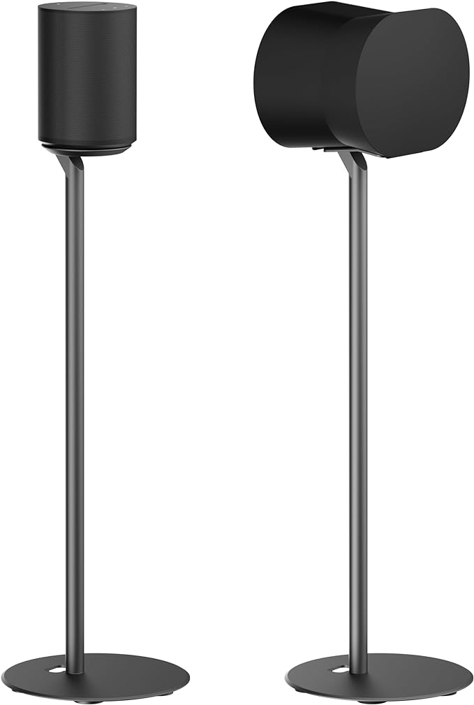 ynVISION.DESIGN Fixed Height Floor Stands Compatible with Sonos Era 100, Era 100 SL, Era 300 Speakers - Surround Sound Speaker Stands with Cable Management, Sleek and Secure, 28.2" w/o Speaker, 2 Pack
