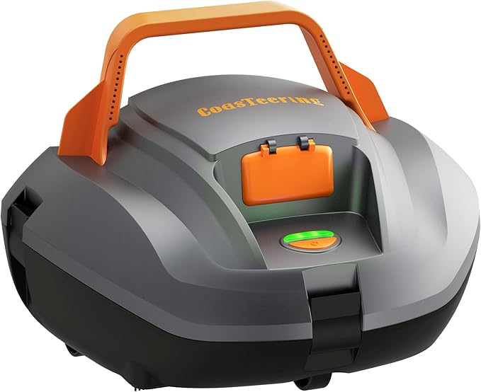 Planet Edge Pool Vacuum for Above Ground Pool, 120-Min Runtime, Powerful Dual-Motor, Adjustable Cleaning Path, Cordless Robotic Pool Cleaner for Flat Pools Up to 850 Sq.ft, Light Grey