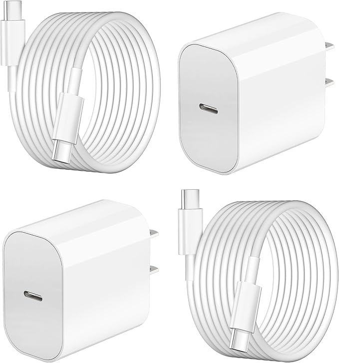 Fast Charging for iPhone 16 15 Charger,2Pack 20W Apple USB C Charger Block with 6FT USB C to C Charging Cable for iPhone 16 Pro max/16 Pro/15 Pro/15Plus/iPad Pro 12.9 11/iPad Air 5 4/iPad mini 6