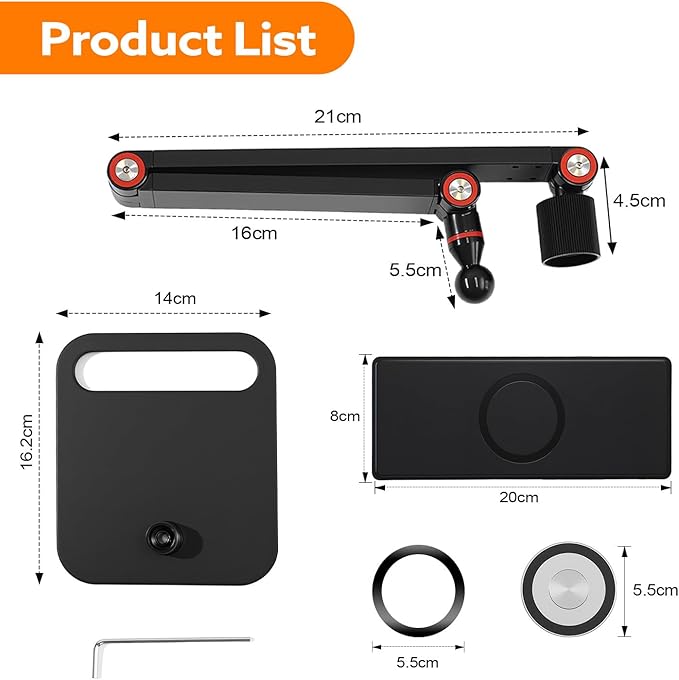 Portable Travel Monitor Stand, Strong Magnetic Portable Monitor Holder, iPhone/iPad Stand for 4.7" 12.9" 15.6" 16" 17.3" 18.5'' Screens, Universal Screen Extender Base Adjustable Tablet Holder