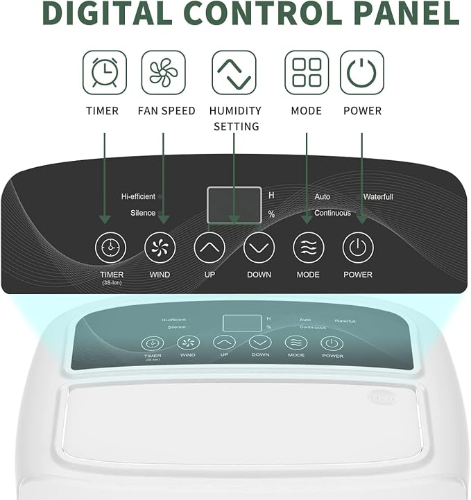 Shinco 40 Pints Dehumidifier for Home and Basements, 2000 Sq.Ft Dehumidifiers with Drain Hose, Auto or Manual Drainage, Auto Defrost, Quietly Remove Moisture, Intelligent Humidity Control, 24HR Timer