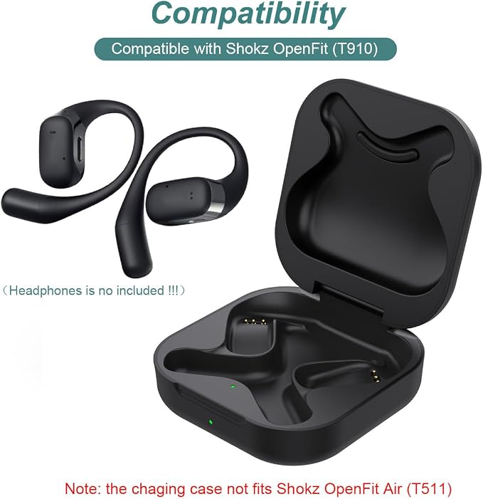 Charging Case for Shokz OpenFit (1st Gen) Earbuds | Replacement Case Cover 600mAh Capacity for Shokz OpenFit T910 Open Ear Headphones