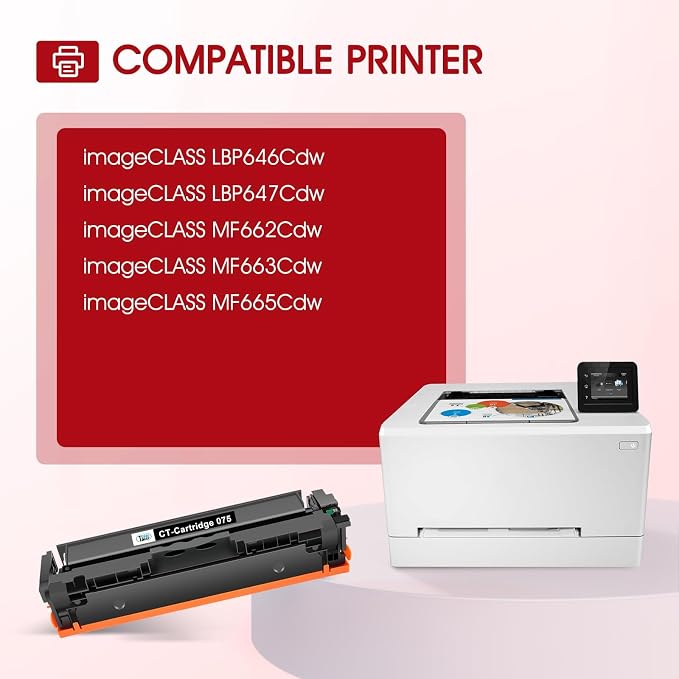 075 075H Black Toner Cartridge LBP646Cdw MF665CDW MF663Cdw Compatible Replacement for Canon 075 Black ImageCLASS MF660c MF662CDW LBP647Cdw LBP640c Printer High Yield Ink (2-Pack)