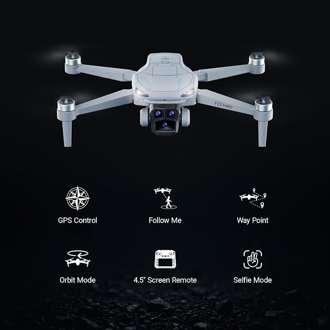 Contixo F23 GPS Drone With Camera, 46 Min Flight Time, 4.5" Screen Remote, Follow Me, Waypoints, 5GHz FPV Transmission, Return to Home, Hand Gestures, Orbit Mode Foldable Drones For Teens & Adults