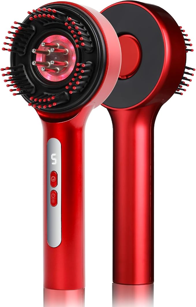3-in-1 Electric Scalp Massage Comb, Hair Oil Applicator, Five-Level Head Scratching, Soothing and Relaxing to Prevent Hair Loss, Portable Home Massage Comb for Men and Women, Ipx7 Waterproof