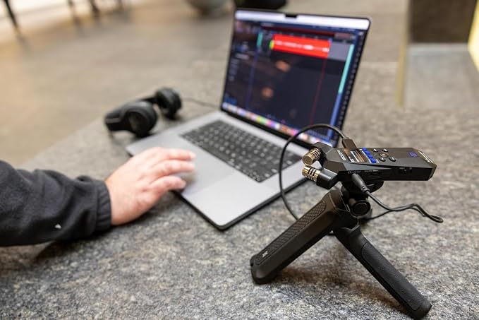 Zoom H1essential 2-Track 32-Bit Float Portable Audio Recorder Bundle with APH-1e with Hairy Windscreen, Padded Shell Case, AC Adapter, & USB C-Cable