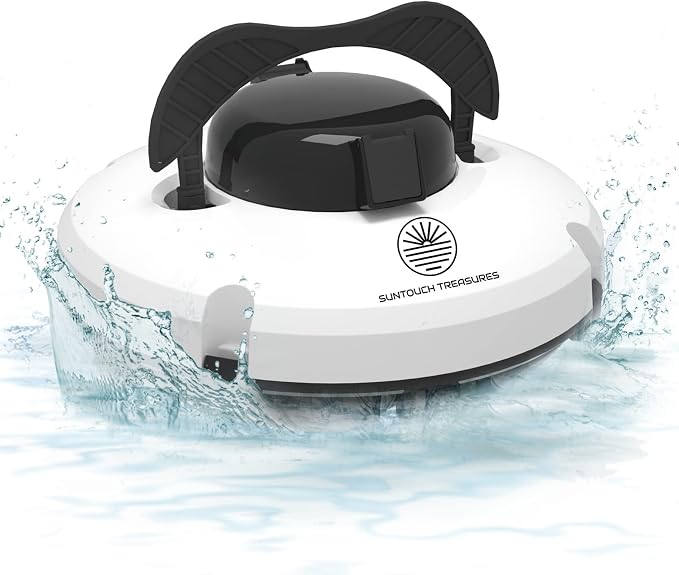 Cordless Robotic Pool Cleaner for Above Ground Pool - Automatic Swimming Pool Robot - 2-Motor Powerful Cleaning Vacuum Robots - Rechargeable Robotic Pool Cleaners for Inground Pools Up to 500 Sq.Ft.