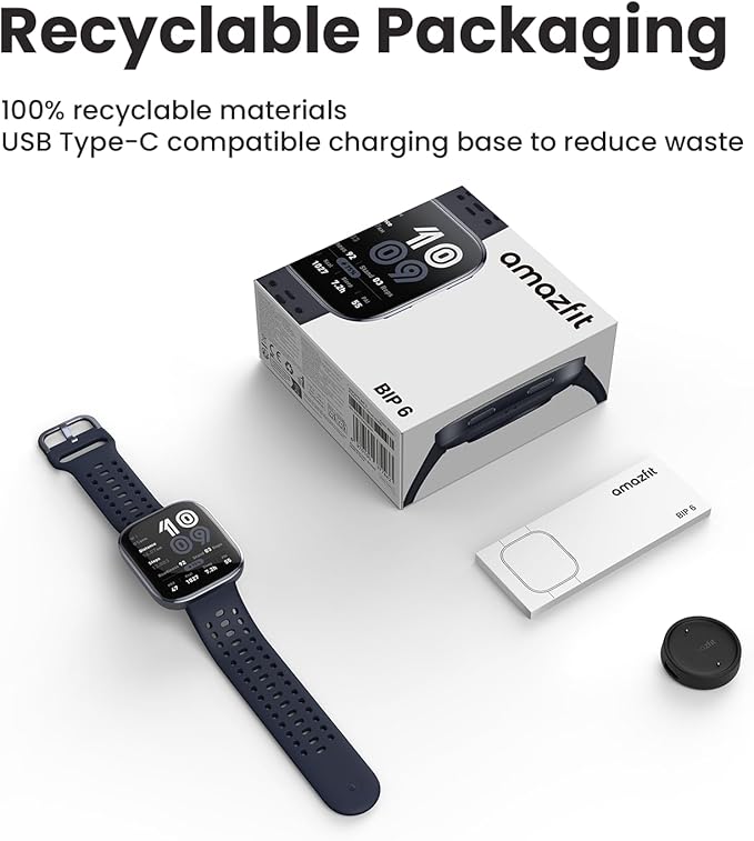 Amazfit Bip 6 Smart Watch 46mm, 14 Day Battery, 1.97" AMOLED Display, GPS & Free Maps, AI, Bluetooth Call & Text, Health, Fitness & Sleep Tracker, 140+ Workout Modes, 5 ATM Water-Resistance, Red