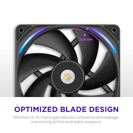 NZXT F140X Performance Fan - 140mm PWM RGB PC Case Fan - Max Airflow & Static Pressure - Low Noise - LCP Frame & Blades - Magnetic Fluid Dynamic Bearing - 30mm Thick - Black