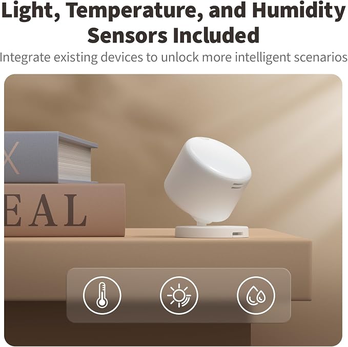 Aqara Presence Sensor FP300 Wireless 5-in-1 Motion Sensor with mmWave, PIR, Light, Temperature & Humidity Detection, Thread & Zigbee, Supports HomeKit, Home Assistant, Alexa, Google Home