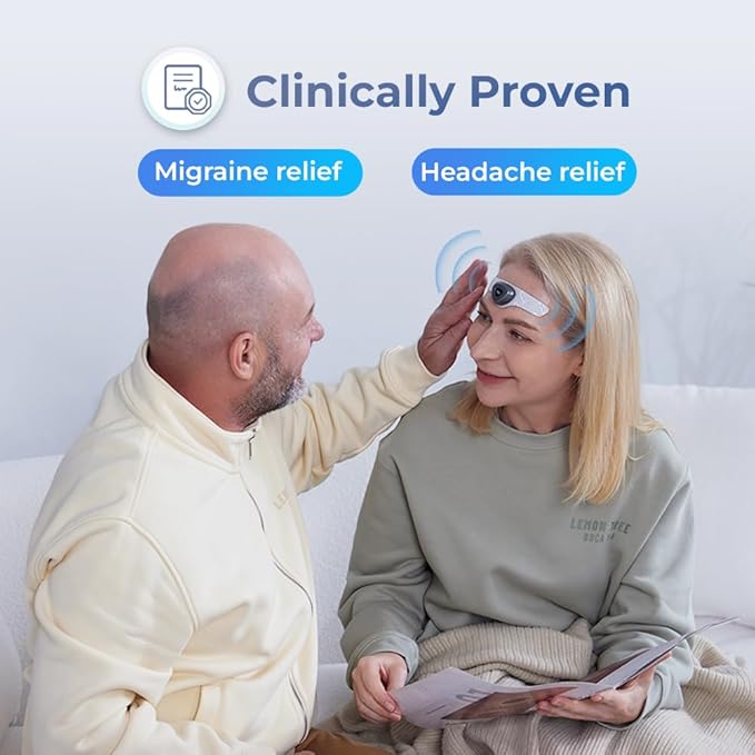 HeadaTerm-2 Migraine Relief Device e-TNS Technology Rechargeable Head Cap Treatment for migraine and Headache, Drug-Free, Clinically Proven, Fast-Acting, No Side Effects (1* HeadaTerm 2 +6*Electrodes)