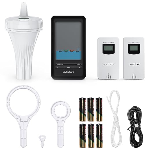 Raddy PT-3 Wi-Fi Pool Thermometer Floating Easy Read with 2 Additional Remote Sensors, APP Remote Monitor, Large Digital Display, Rechargeable, Wireless Hygrometer Thermometer for Indoor Outdoor