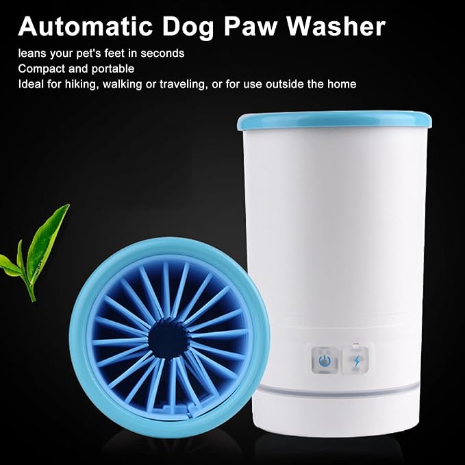 Automatic Dog Washer, Portable Electric Pet Foot Cleaner with Soft Silicone for Small Medium Dogs Cats, USB Charging, Compact Design