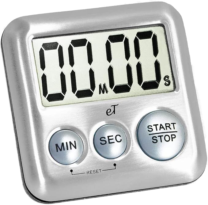 eTradewinds Elegant Digital Kitchen Timers 2 Pack Bundle Featuring Stainless Steel Models eT-23 and Model eT-26, Auto Shutoff Auto Memory