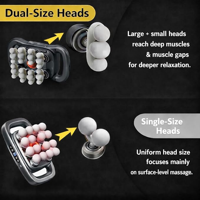 24-Head Deep Tissue Massage Gun Set – Portable Percussion Massager with 9 Modes & 9 Intensities, Quiet Rechargeable Handheld Body Massager (Gray)