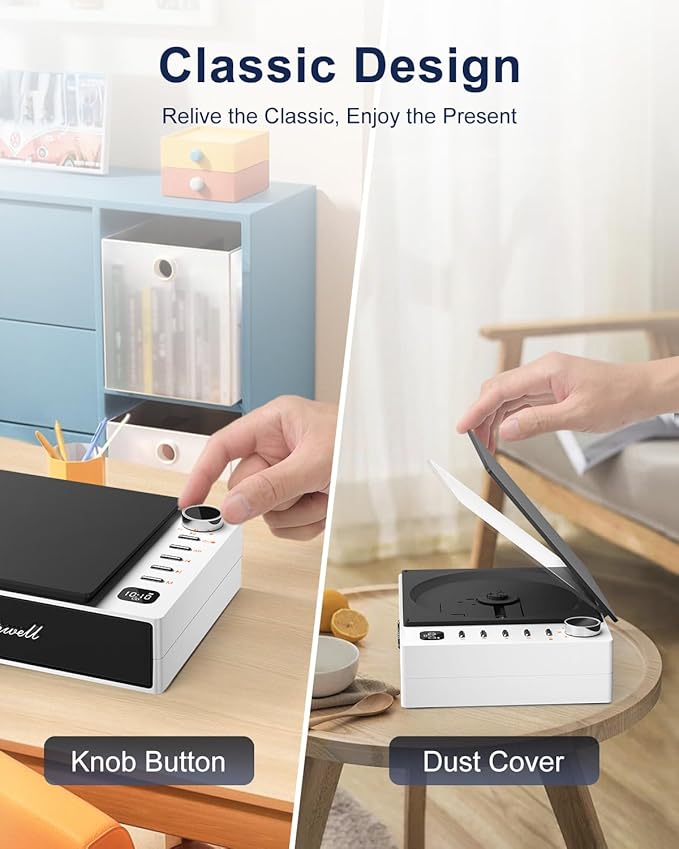 CD Player Portable, Leapwell Portable CD Player with Speakers Bluetooth Rechargeable, Small Compact Retro CD Players for Home, Personal Desktop CD Player with USB White