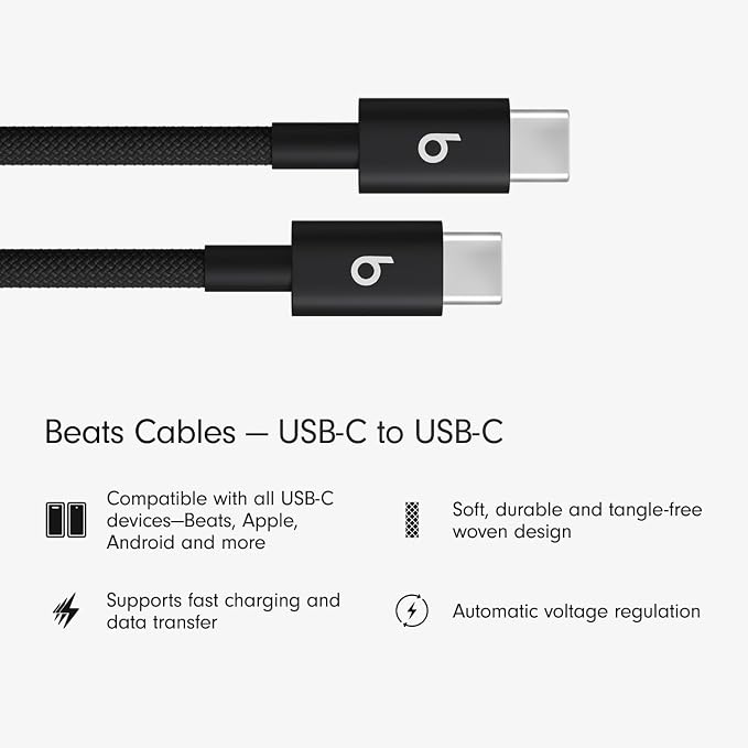 Beats Solo Buds - Wireless Bluetooth Earbuds with USB-C Charging Cables (1.5) - Matte Black