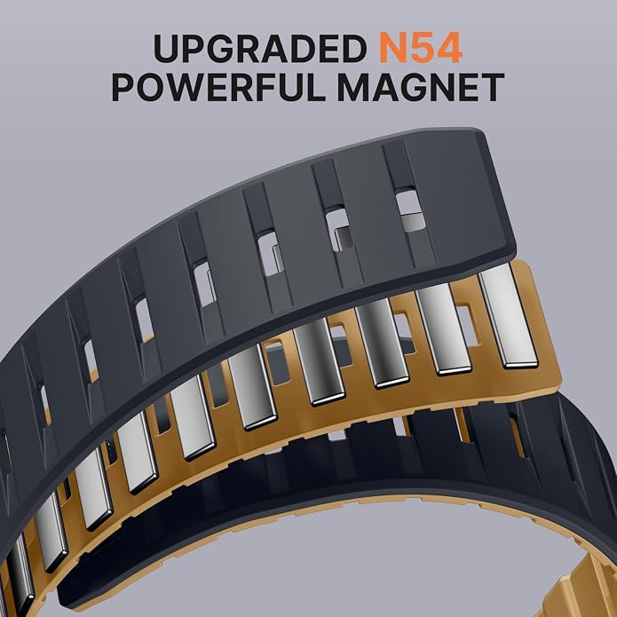 Bandletic Magnetic Watch band Compatible with Apple Watch Bands - Magnet Bands 49mm 46mm 45mm 44mm 42mm Men Women, Rugged Silicone Strap for iWatch Series 11/10/9/8/7/SE3/SE2/SE/6/5/4/3/2/1