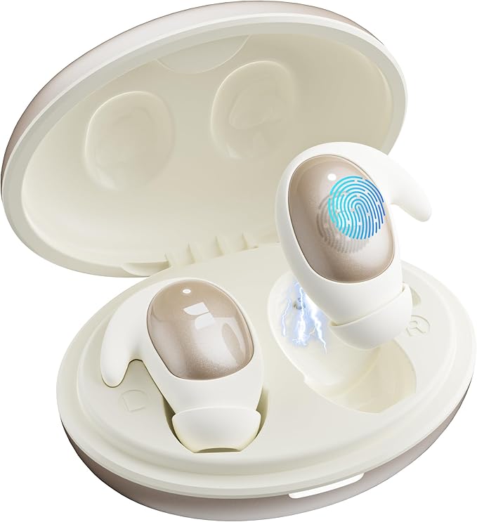 Monster Sleep Ear100 Ear Buds, Sleep Earbuds with Stereo Sound, Design for Side Sleepoth 6.0, ENC Noise Cancelling, IPX6 Waterproof Mini Headphones,White