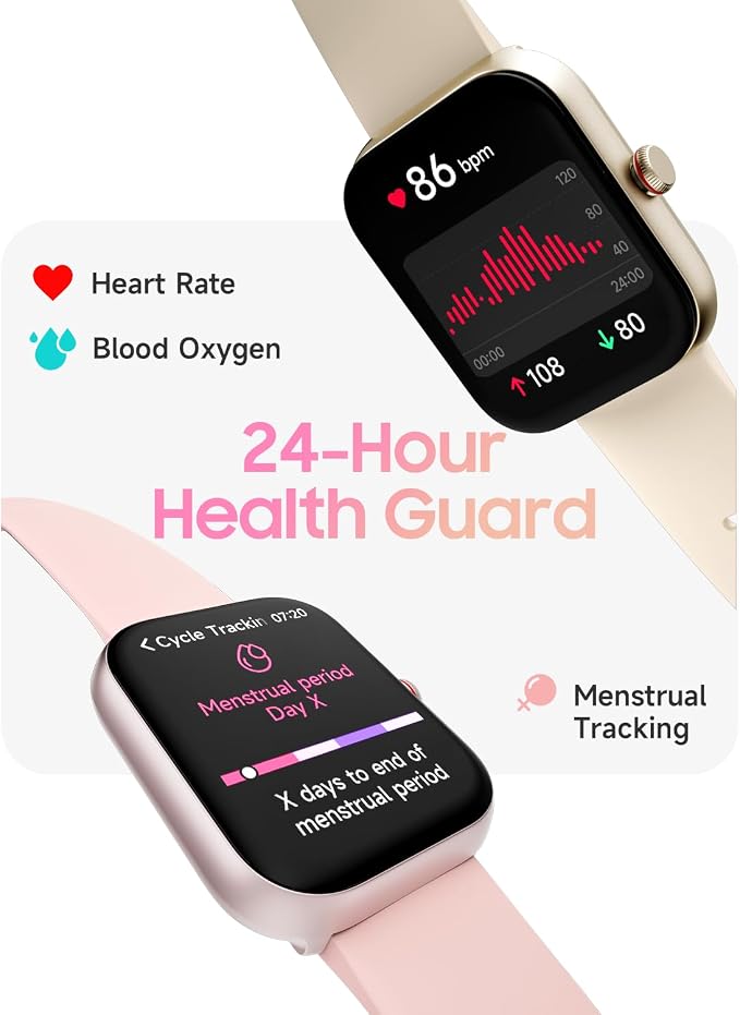 TOOBUR Smart Watch for Women, Alexa Built-in, Answer/Make Calls, 1.91" HD Screen Fitness Watch, IP68 Waterproof, 100 Sports, Heart Rate Monitor, Sleep Tracker, Smartwatch Compatible Android iOS, Beige