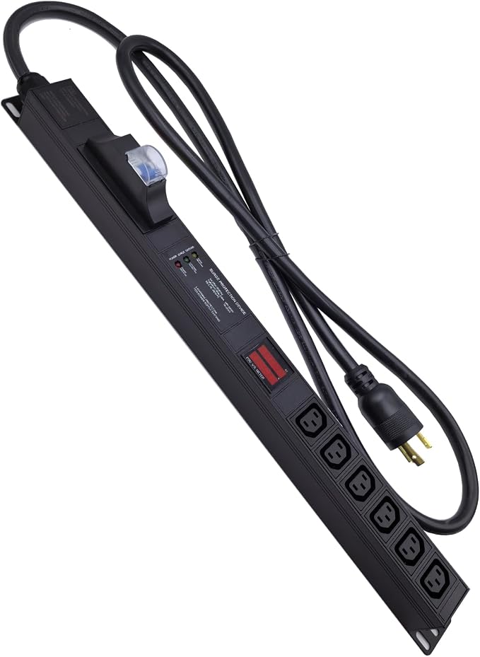 Meter SPD Function with L6-30p Plug C13 30A 240V 6 Way PDU for Internet Data Centre (FJ-NZEU-4Y7D)