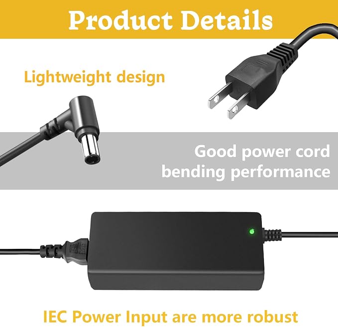 24V AC/DC Adapter for Samsung 27” Odyssey OLED G6 G60SD G60SF G61SD OLED Gaming Monitor LS27DG602SNXZA LS27DG610SNXZA A14024_TPN BN44-01024A 24 Volt 5.83A 140W Power Supply Cord Charger