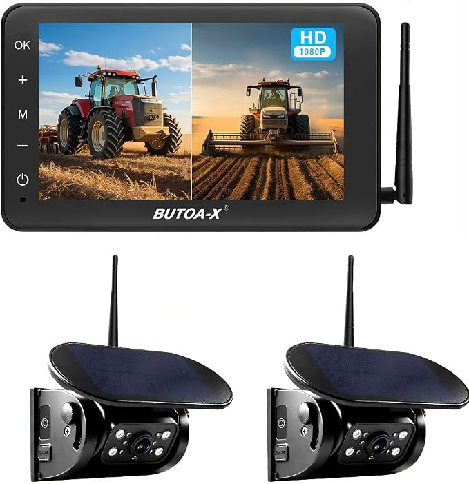 X7 2 Wireless Solar Magnetic Backup Camera for RV Truck - 15000mAh Battery Magnetic Hitch Camera 7” Monitor 320FT Range - 5th Wheel Hitch Gooseneck Travel Boat Horse Trailer Truck