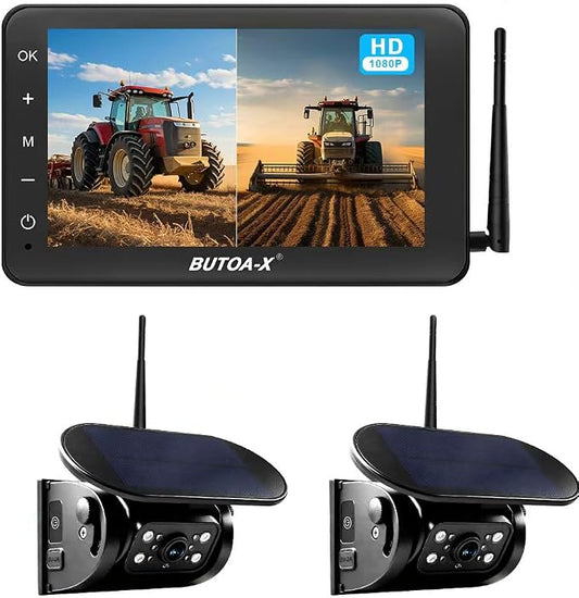 X7 2 Wireless Solar Magnetic Backup Camera for RV Truck - 15000mAh Battery Magnetic Hitch Camera 7” Monitor 320FT Range - 5th Wheel Hitch Gooseneck Travel Boat Horse Trailer Truck