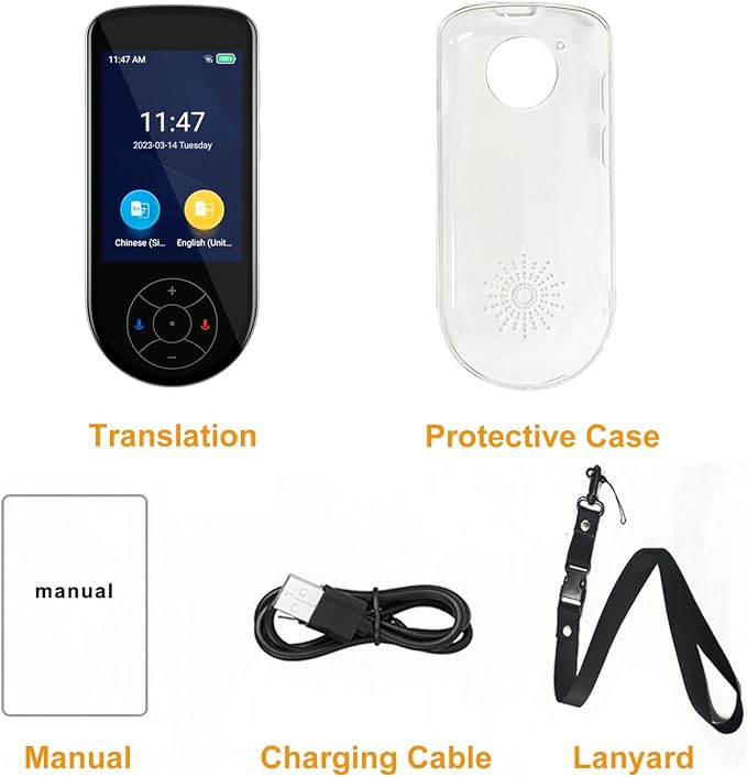 Language Translator Device,No WiFi Needed, Two-Way Instant Language Translator Support 137 Languages Portable Real Time,Voice Translation Online/Offline/AI/Text/Photo Translation (Silver Black)
