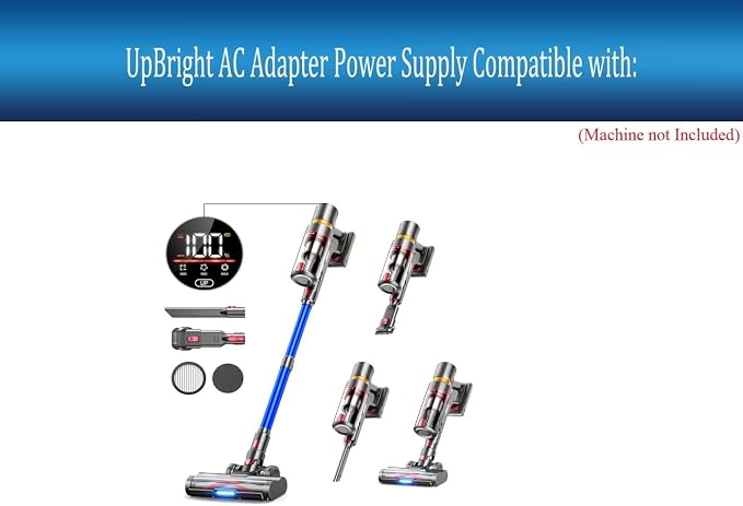 UpBright AC/DC Adapter Compatible with JASTIP Model V15 V15AB V 15 15AB 29.6V 2500mAh 29.6VDC 2.5Ah Li-ion Battery 500W 40Kpa Powerful Suction Cordless Stick Vacuum Cleaner Power Supply Cord Charger