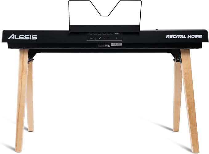 Alesis Recital Home Digital Piano with 88 Hammer Action Weighted Keys, Stand, Pedals and Lessons, Black