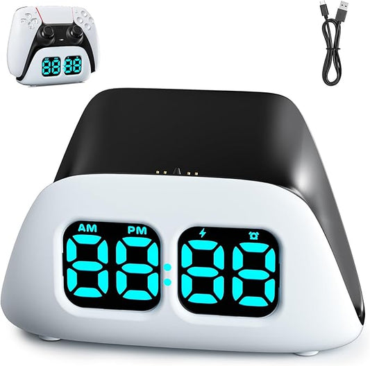 P5 Controller Charger Dock，Controller Charging Station Stand Compatible with P5, Charger Station with Cable for P5 「 Fast Charging, Alarm Clock, Multiple Lighting Effects」
