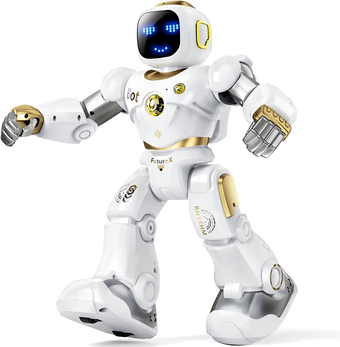 Ruko 1088 Programmable Robot Toy for Kids, Large Interactive RC Robot with App Control, STEM Learning Gift for Boys & Girls Ages 4 5 6 7 8 9, Gold